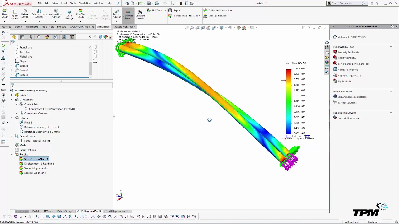 Three Minute Thursday: SOLIDWORKS Twisted Pair Tension Test - YouTube