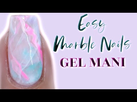 EASY LAYERED MARBLE NAILS | GEL MANICURE