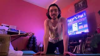 elliot does the fitness challenge (stretching)