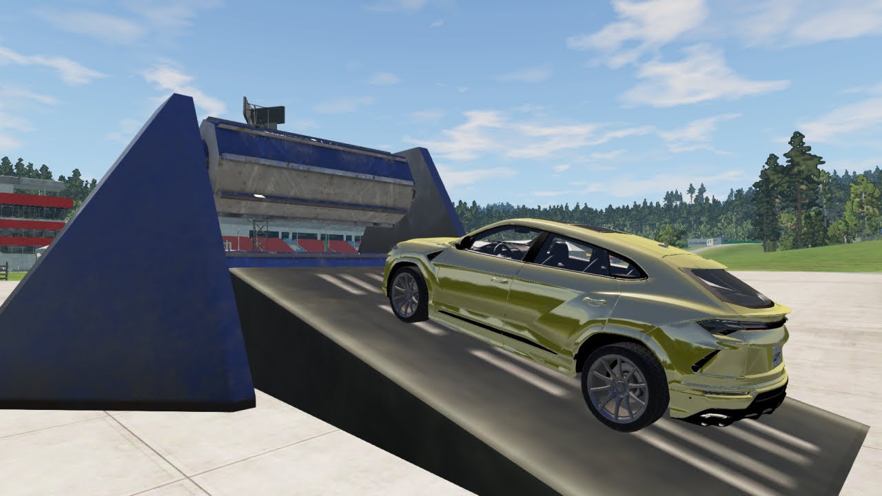 Lamborghini Urus vs Large Roller 😱 – BeamNG.Drive - YouTube