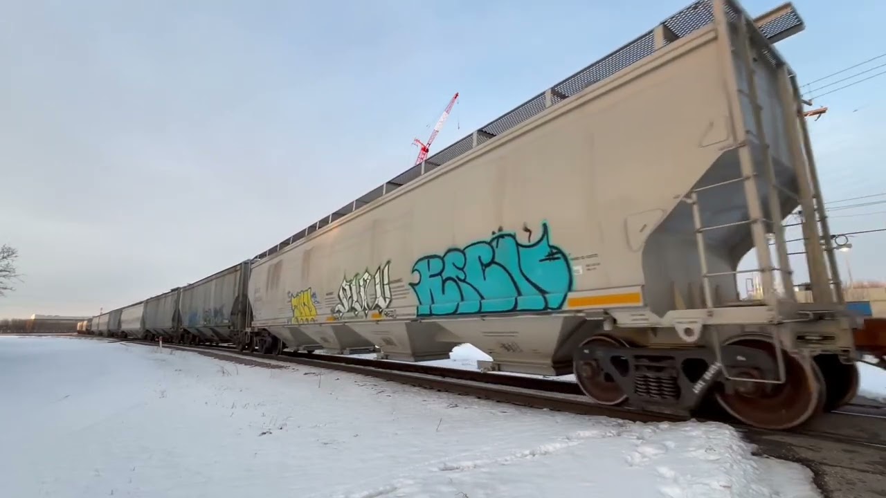 CN EMD’s Lead CN 532 South Out of Fort Rouge Yards. (3/10/2024)