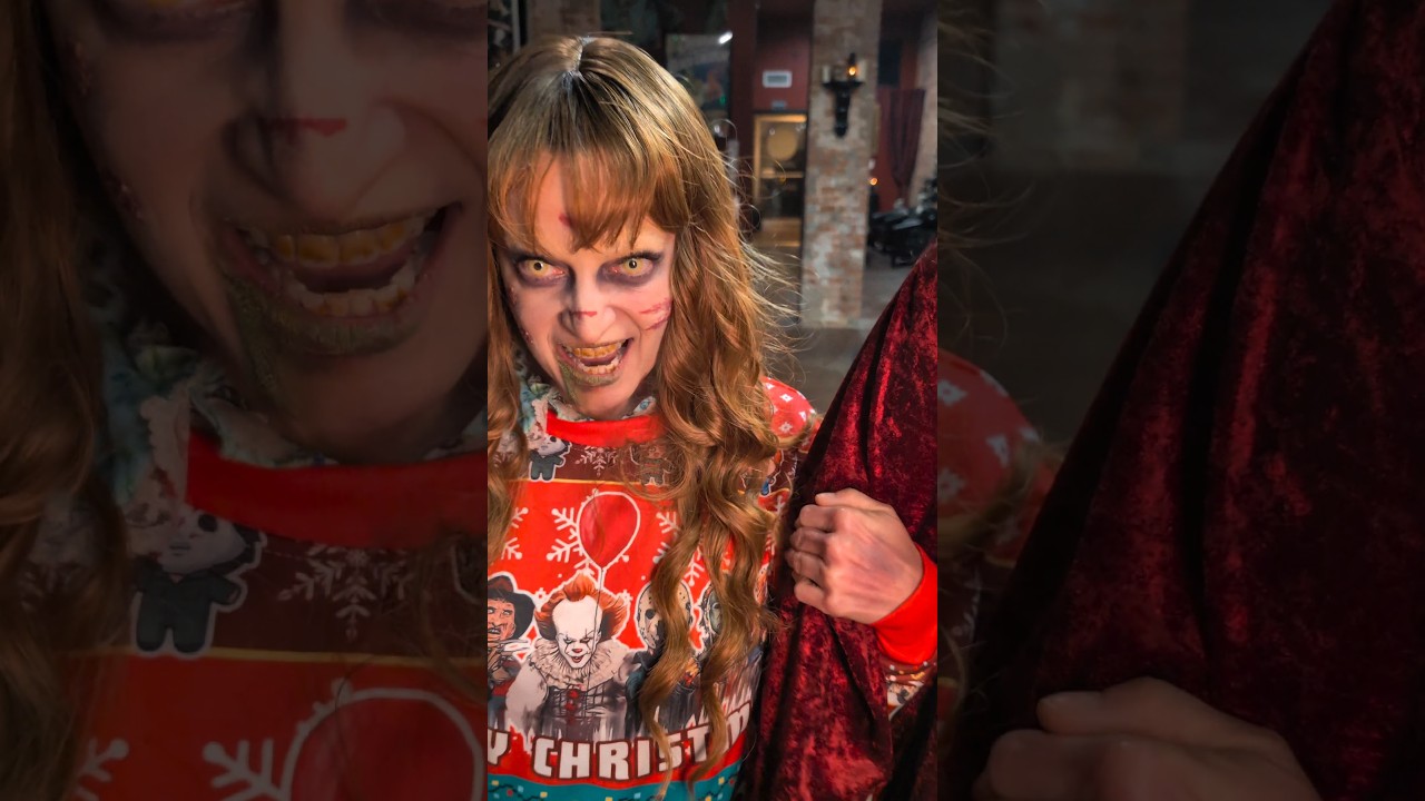 Just two demons enjoying the holidays 😈🌲#christmas #horror