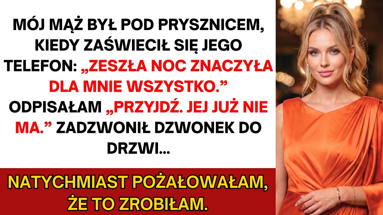 Stałam we własnej kuchni, wycierając blat, gdy telefon mojego męża zaświecił się wiadomością. „Wczorajsza noc znaczyła dla mnie wszystko”. Wiedziałam, że hasło to data naszego ślubu, więc...