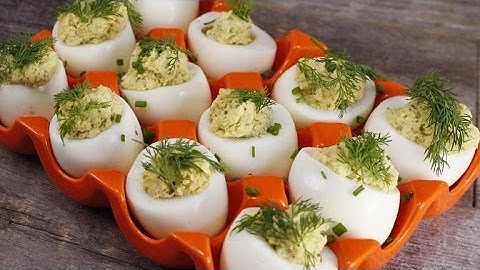 Old Bay Dilly Deviled Eggs with Crab