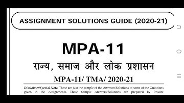MPA 11 Ignou Solved Assignment 2020-21