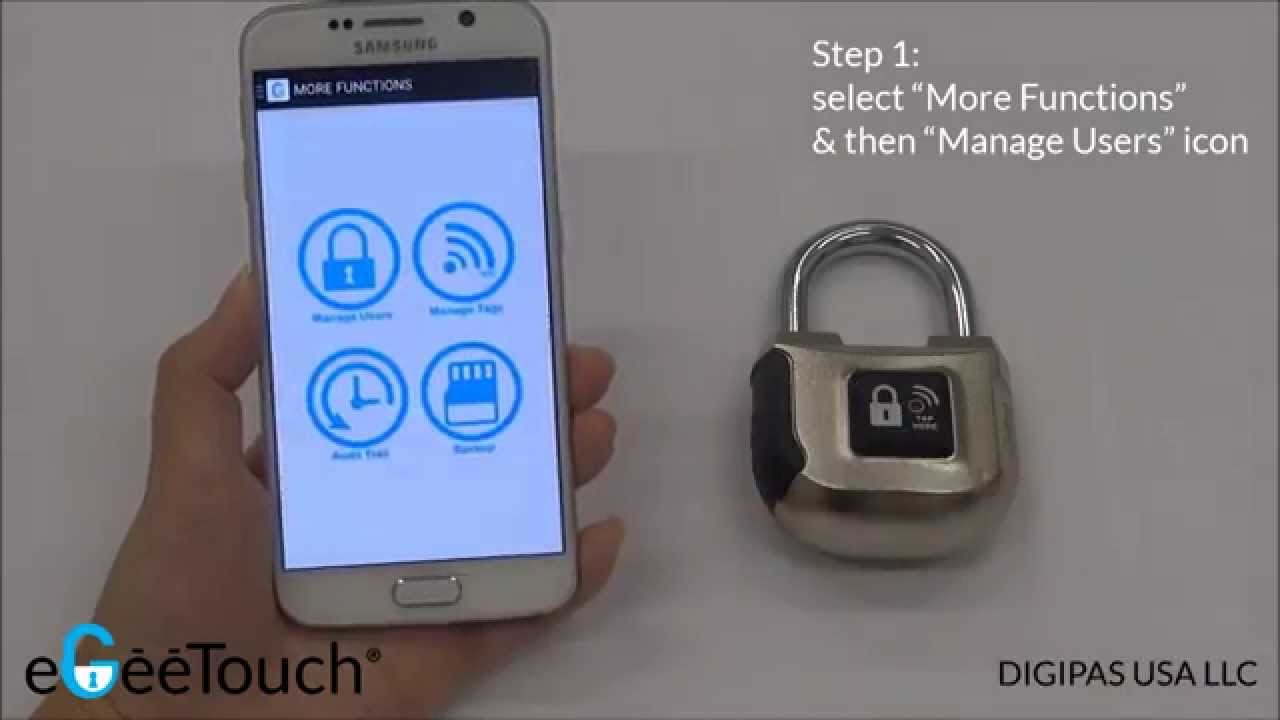 eGeeTouch - 'How to' Add & Delete user(s) for your eGeeTouch® Smart NFC Padlock