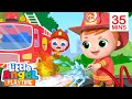 Here Comes The Firefighting Rescue Team | Little Angel Kids Songs & Nursery Rhymes