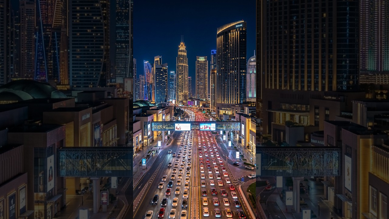 Traffic near entry gate of Dubai Mall | #dubaimall #dubairoads #dubaitraffic