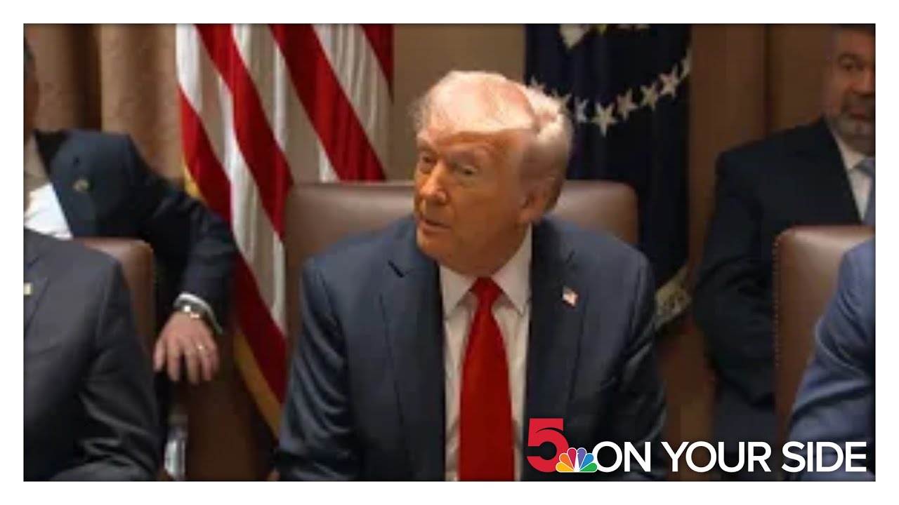 President Donald Trump holds the first Cabinet meeting of his second ...