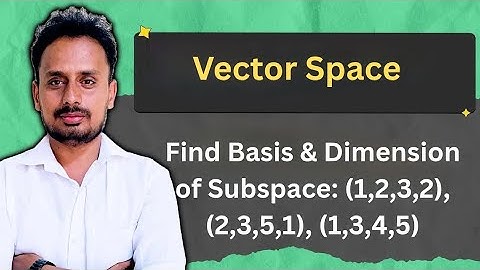 Basis & Dimension of a Subspace (Example 1) | Vector Space Made Simple