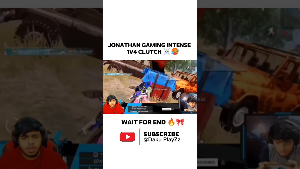 JONATHAN GAMING 1V4 INTENSE 🥶☠️ CLUTCH🔥📈 