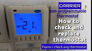 How to check and replace thermostat. Carrier non-programmable #thermostat. # carrier #airconrepair - YouTube