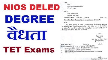 NIOS DELED Degree verification forTET Exams,ctet,uptet,btet,rtet,other tet exams