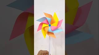 DIY Paper windmill | Easy paper craft ideas for school project #shorts #crafter #bestoutofwaste #fyp