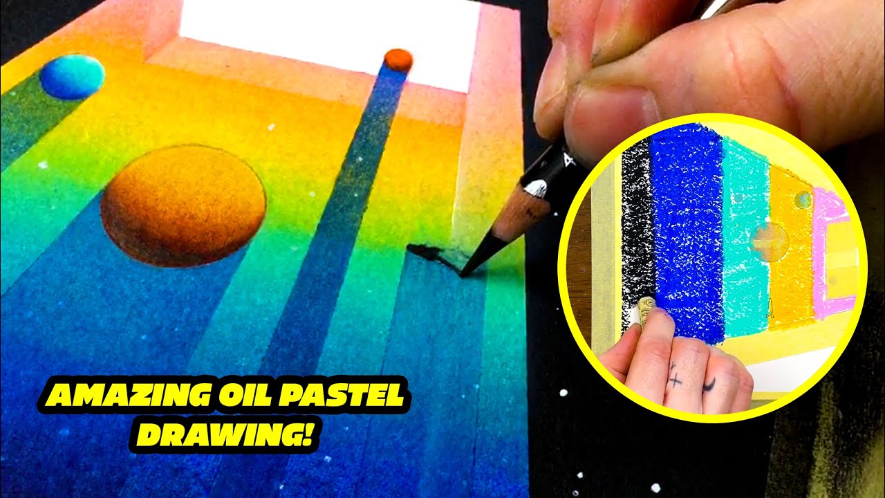 Amazing space drawing with oil pastels 🪐✨ #space #drawingtutorial #oilpastel #art