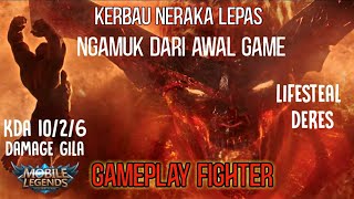Gameplay Fighter, Hero Fighter Terkuat Di Level 2, Menit Ke 2 Kill 4. Mobile Legend