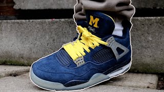 YELLOW LACE SWAP! Air Jordan 4 Michigan (ON FOOT)