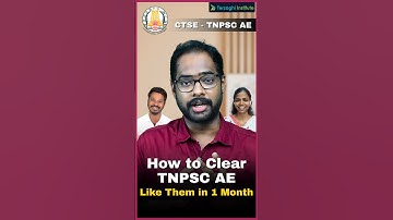 🤩 How to Clear TNPSC - AE in 30 days 🤷 CTSE - TNPSC AE 2025 #tnpscae