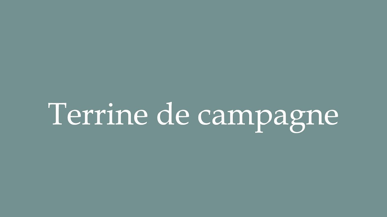 How to Pronounce ''Terrine de campagne'' (Country terrine) Correctly in French YouTube