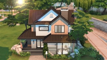 Base Game Starter Home For 4 Sims | Under 20k House | (no cc) The Sims 4 Speed Build