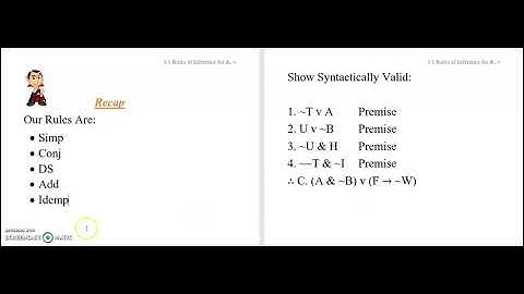 3.1c Propositional Syntax 1: Rules of Inference for & v
