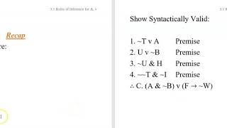 3.1c Propositional Syntax 1: Rules of Inference for & v