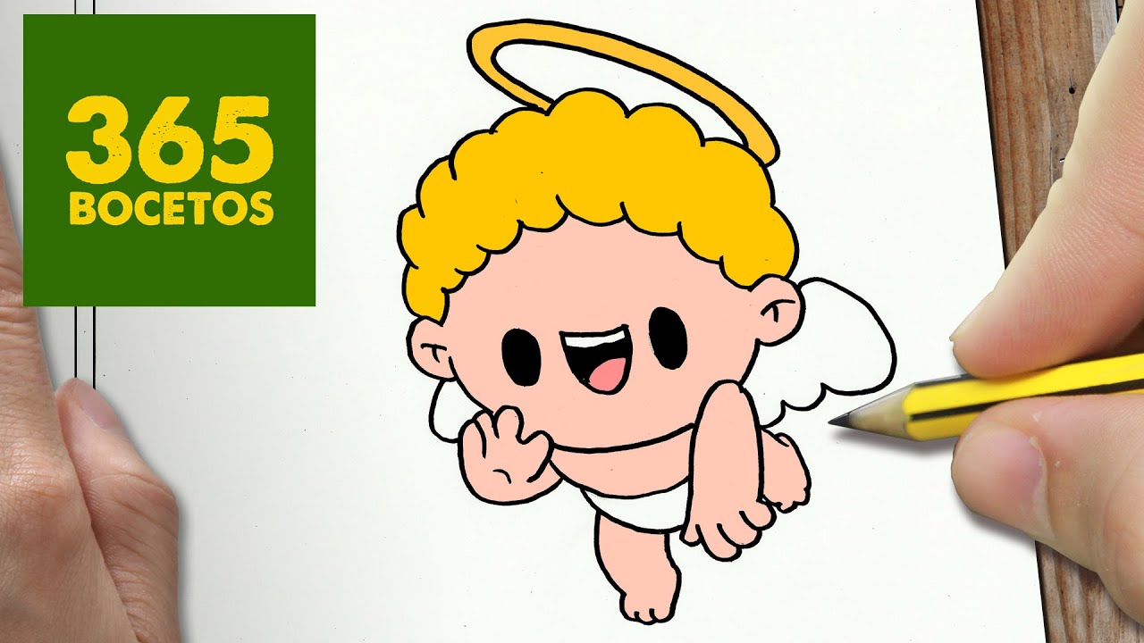 COMO DIBUJAR UN ANGEL PARA NAVIDAD PASO A PASO: Dibujos kawaii