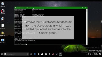 Enable guest account in Windows 10