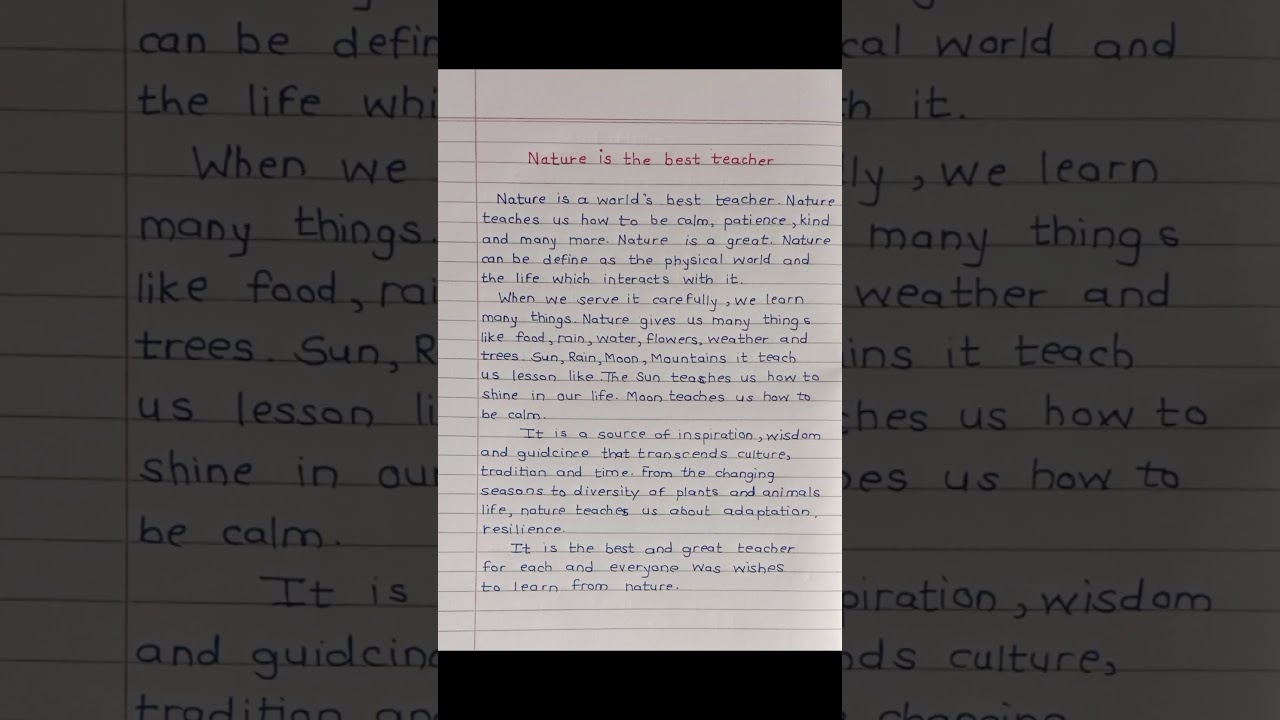 Nature is the best teacher ll Eassy in English ll Paragraph 