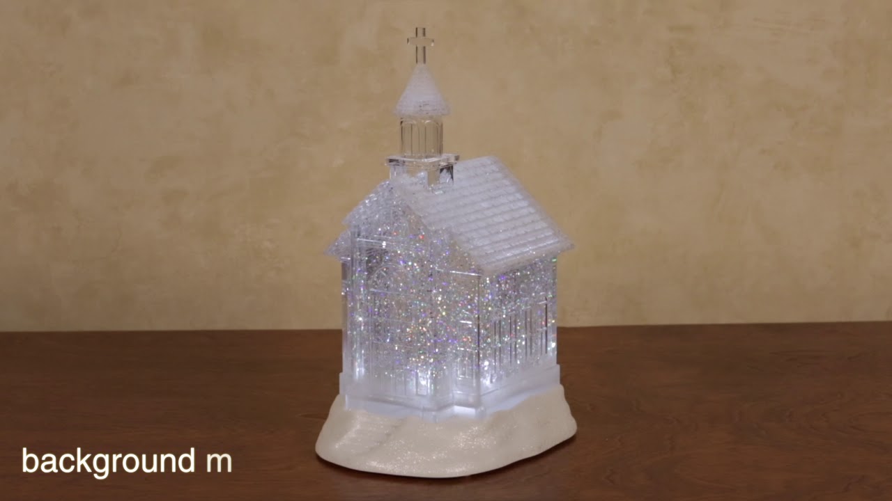 Glitter Swirl LED Lighted Water Church Figurine by Roman YouTube