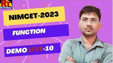 Demo Live Class NIMCET 2023 Batch - 1st Dec - Run Tutorials Varanasi