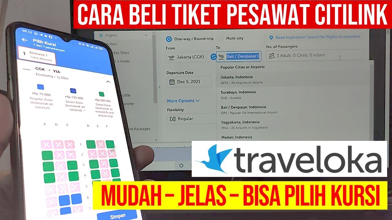 Cara Beli Tiket Pesawat Citilink Online di TRAVELOKA Bisa PILIH KURSI