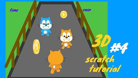 How to make a 3D endless runner game with scratch cat! part 4 (score, sound and gameover)