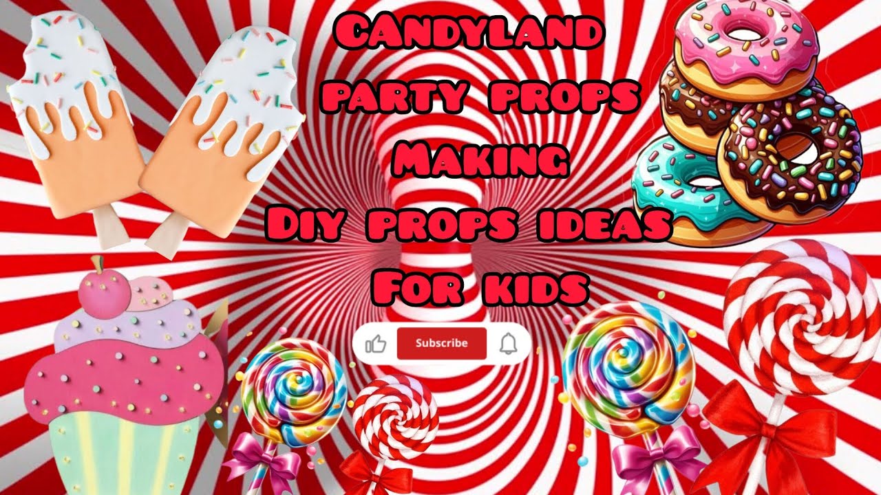 Candyland party theme||DIY  Lollipop making||Props making for kids ||Party props