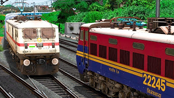 TWO TRAINS CROSSING IN SAME TRACK | BUMPY RAILROAD | RAILWORKS | INDIAN TRAIN SIMULATOR 2024