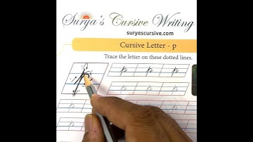 Small Letter "p" in Cursive | SuryasCursive.com #cursive #cursivewriting