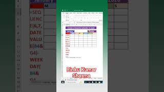 l📅 Dynamic Calendar in Excel | Automatic Date, Month &amp; Year Change | Excel Tutorial (Hindi) #sorts