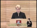Lietuvos Respublikos Prezidentės Dalios Grybauskaitės 2013 m. metinis pranešimas (gestų kalba)