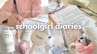PRODUCTIVE highschool diaries📓🎀: study vlog, baking, GRWM, painting, day in my life, cozy morning screenshot 5