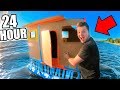 24 HOUR BOX FORT BOAT ON THE OCEAN!! 📦💧GONE WRONG!