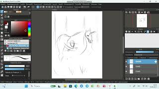 Наброски в программе Medibang Paint Pro Junicorn Июнь единорогов 2025 на графическом планшете gaomon