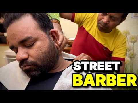 Taking Head Massage with Neck Crack From Indian Street Barber pradeep #Amsr #sensoryoverload #relax