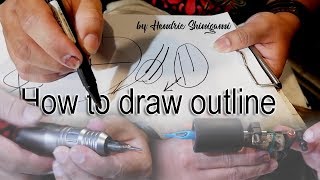 How to Draw a FINELINE on TATTOO (tutorial outline) by HENDRIC SHINIGAMI