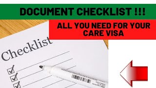 Document checklist for a successful UK Healthcare and Support Worker VISA. All you need to get to UK