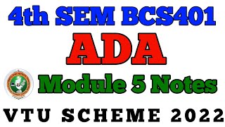 💥4TH SEM ADA MODULE 5 NOTES || 2025-26 #vtu #viral #ada