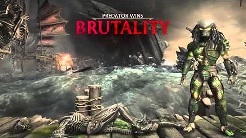 Mortal Kombat XL - PREDATOR All Fatalities Brutalities X-ray and Ending