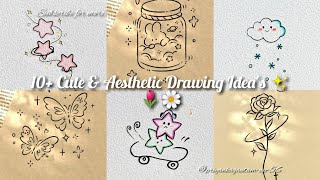 Easy Aesthetic Drawing Ideas 💖 | 10+ Cute Doodles from Pinterest ✨