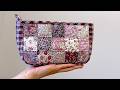 リバティのはぎれ生地でパッチワークマチ広ファスナーポーチを作りました diy patchwork zipper pouch with liberty fabric scraps｜ 時。