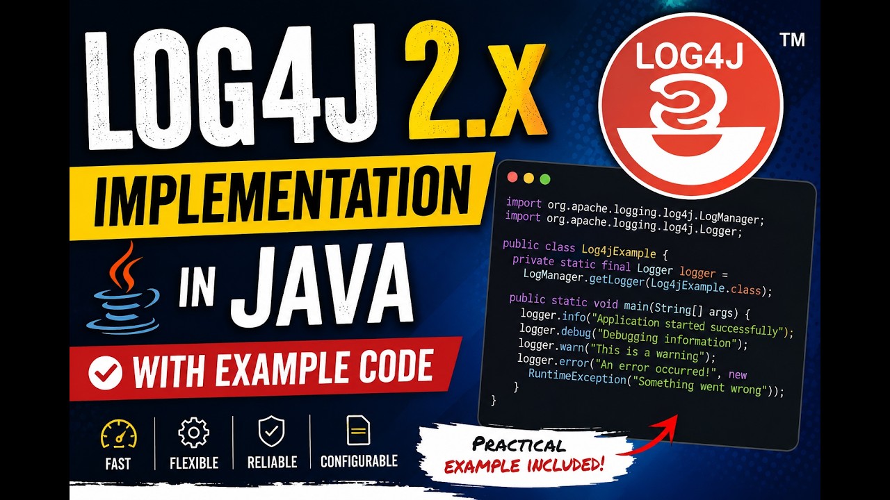 Log4j2 Implementation in Java with Practical Example - YouTube