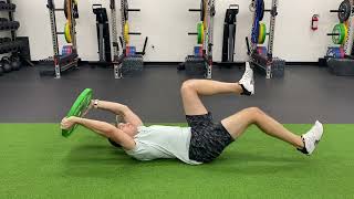 Deadbug, plate pullover with alternating leg extensions; Plate Pull-Over Deadbug Profile